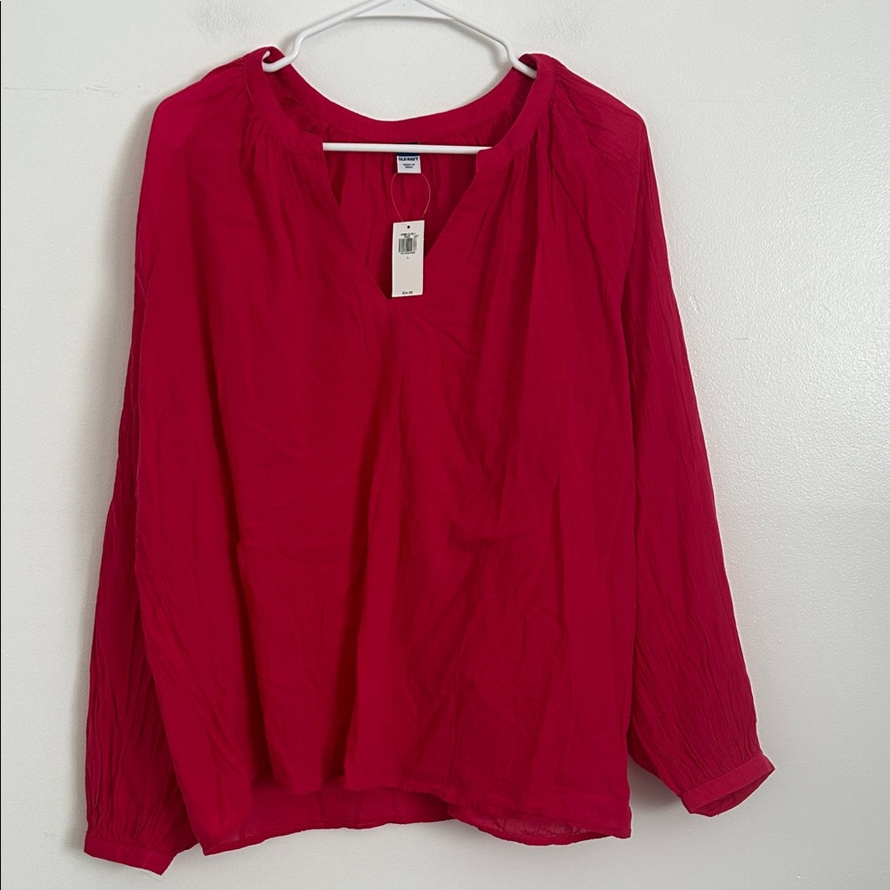 Women's Magenta Gauze Like Blouse